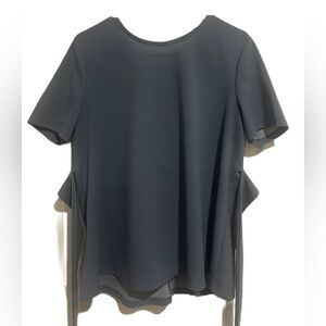 SHEIN Women’s Charcoal Blue Blouse Top Attached Belt Sz. L